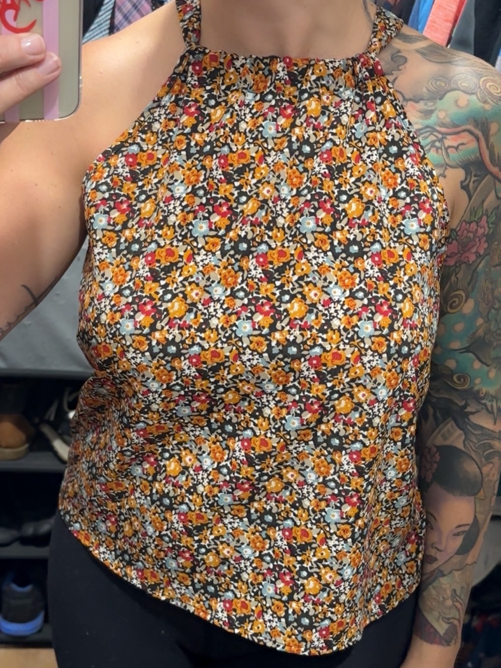 Floral Halter Neck Blouse